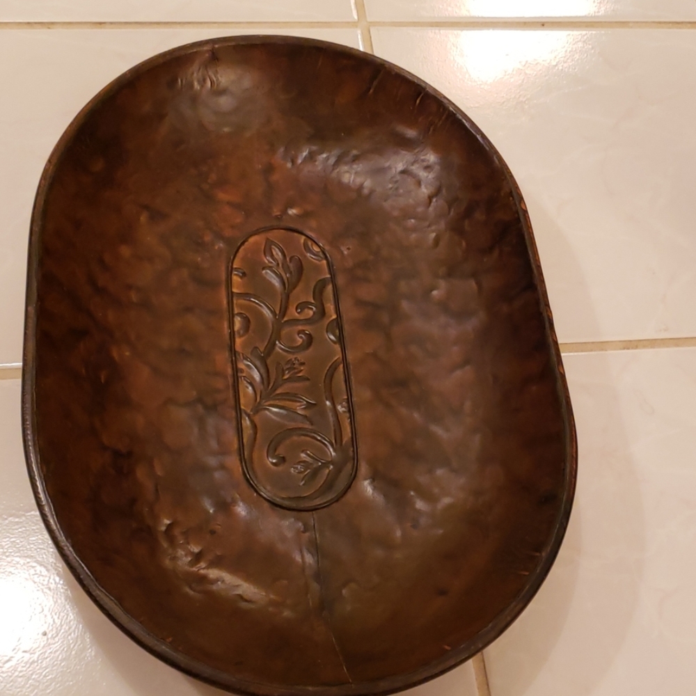 Large Hammered Metal Bowl